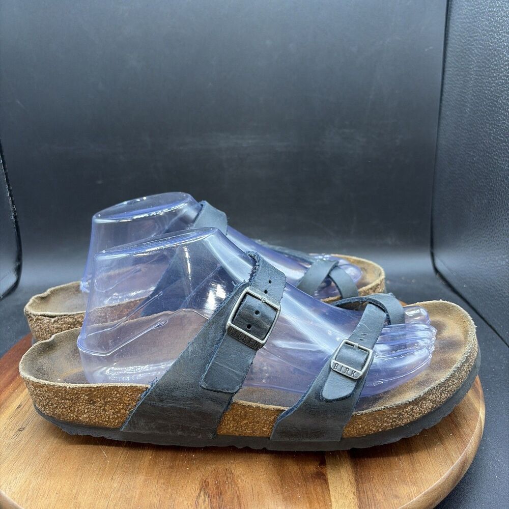 Birkenstock Mayari Womens Size 10 Sandals Navy Blue Toe Loop Comfort Shoes - Picture 3 of 9